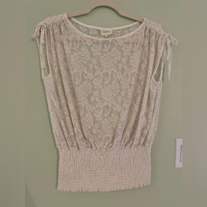 Beautiful Lace Top with Smocked Elasticized Bottom.Size XS. Fits size S-M.
